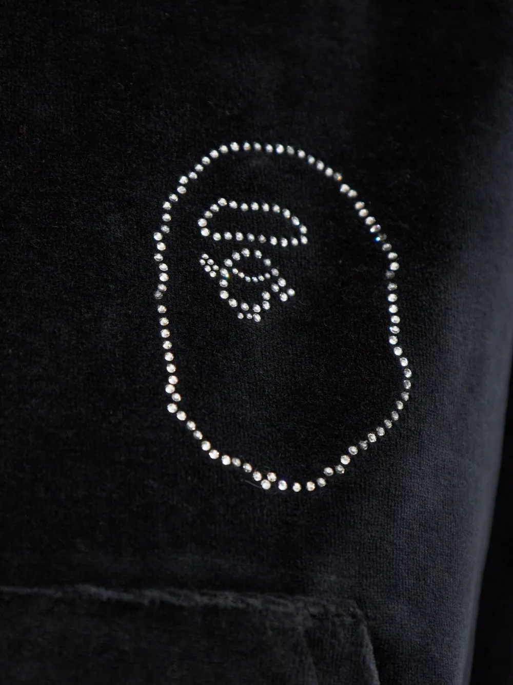 A Bathing Ape Ape Head Velour Hoodie In Black