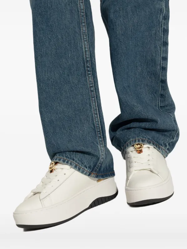 Michael Michael Kors Textured Leopard Sneakers White FARFETCH BH