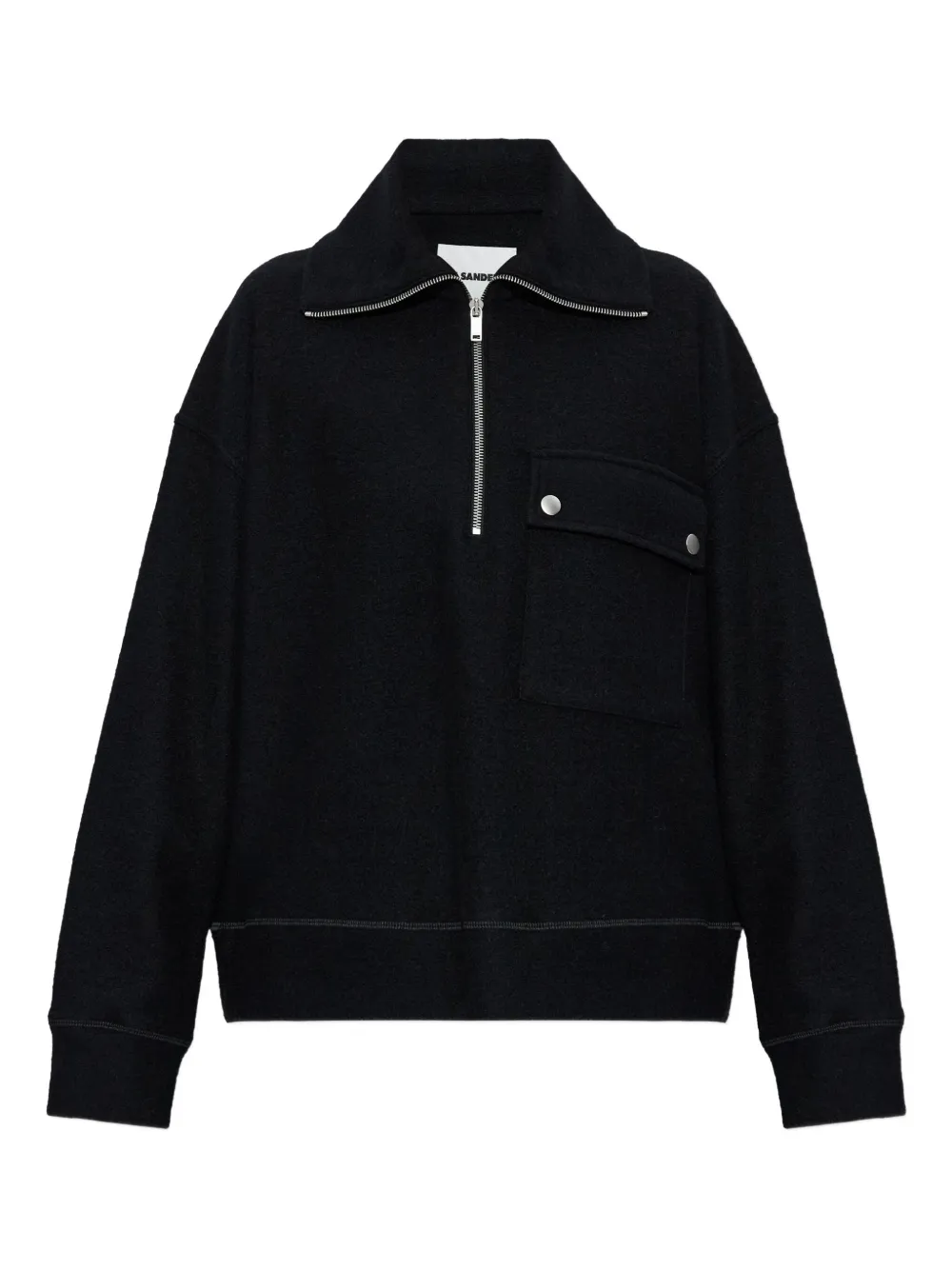 Jil Sander Half-zip Long-sleeve Sweatshirt In Blue