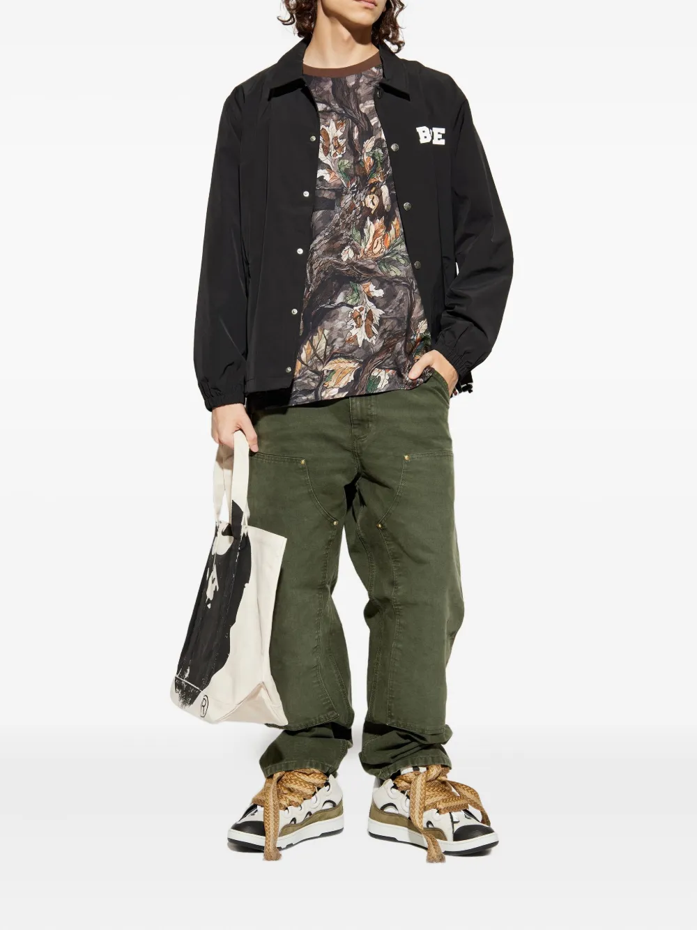 A BATHING APE long-sleeve graphic-print T-shirt - Bruin