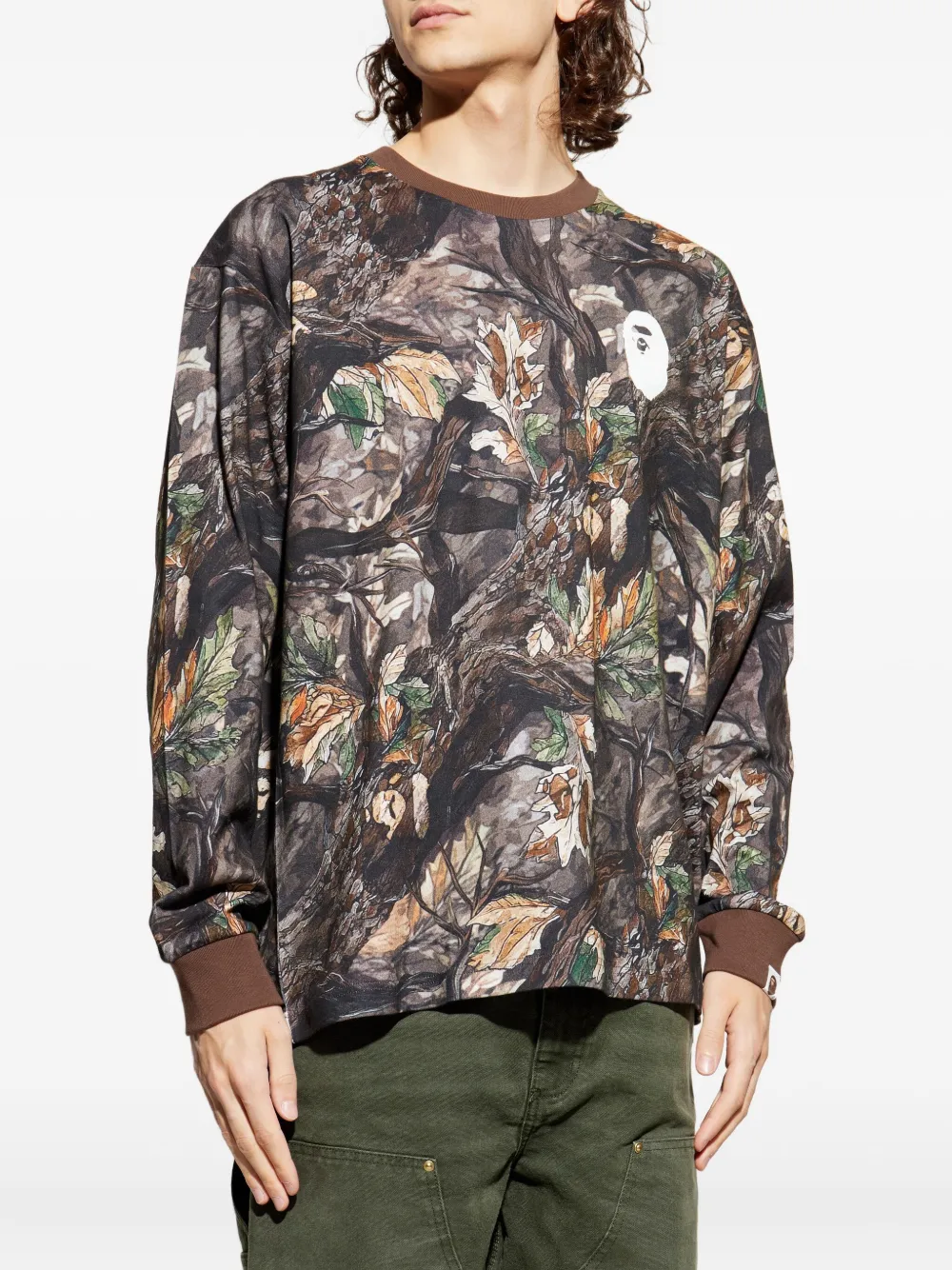 A BATHING APE T-shirt met print Bruin