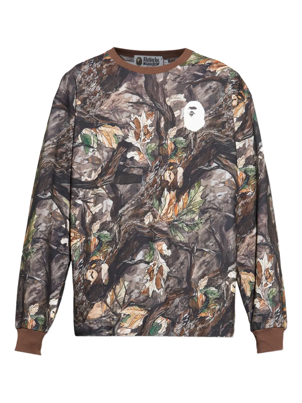 A BATHING APE® playera manga larga con estampado gráfico | marrón | Image 1