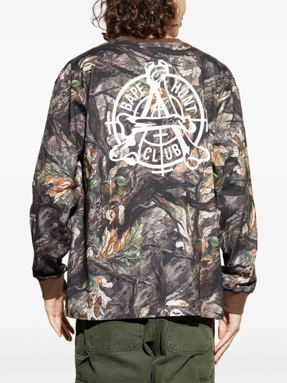 A BATHING APE T-shirt met print Bruin