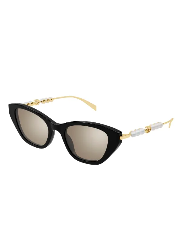 Gucci Eyewear GG1968S パール キャットアイ サングラス | ブラック
