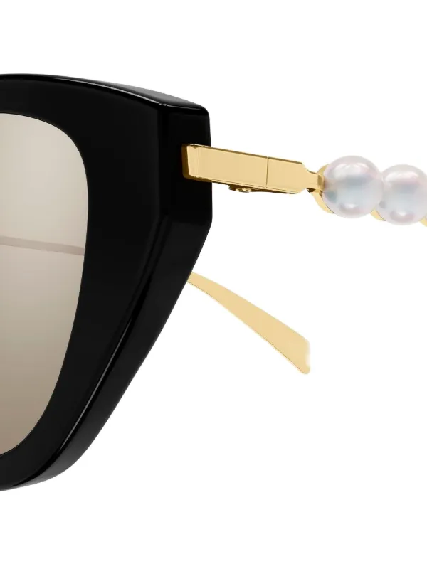 Gucci Eyewear GG1968S パール キャットアイ サングラス | ブラック