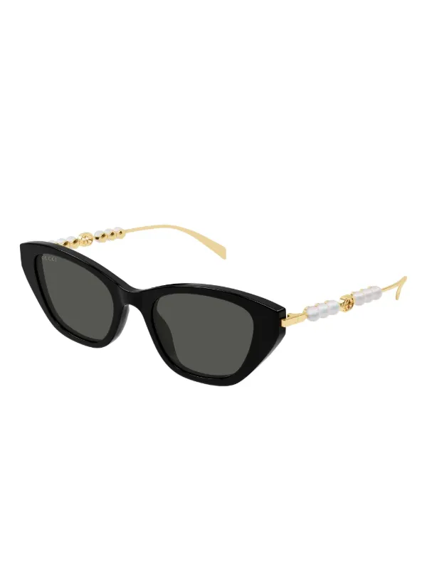 Gucci Eyewear キャットアイ サングラス | ブラック | FARFETCH JP