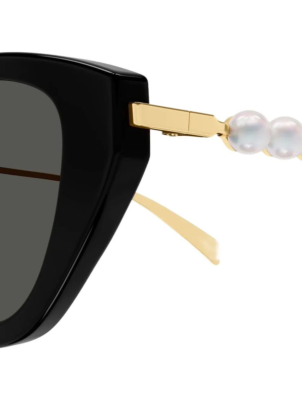 Gucci Pearl-embellished Cat-eye Sunglasses In Black