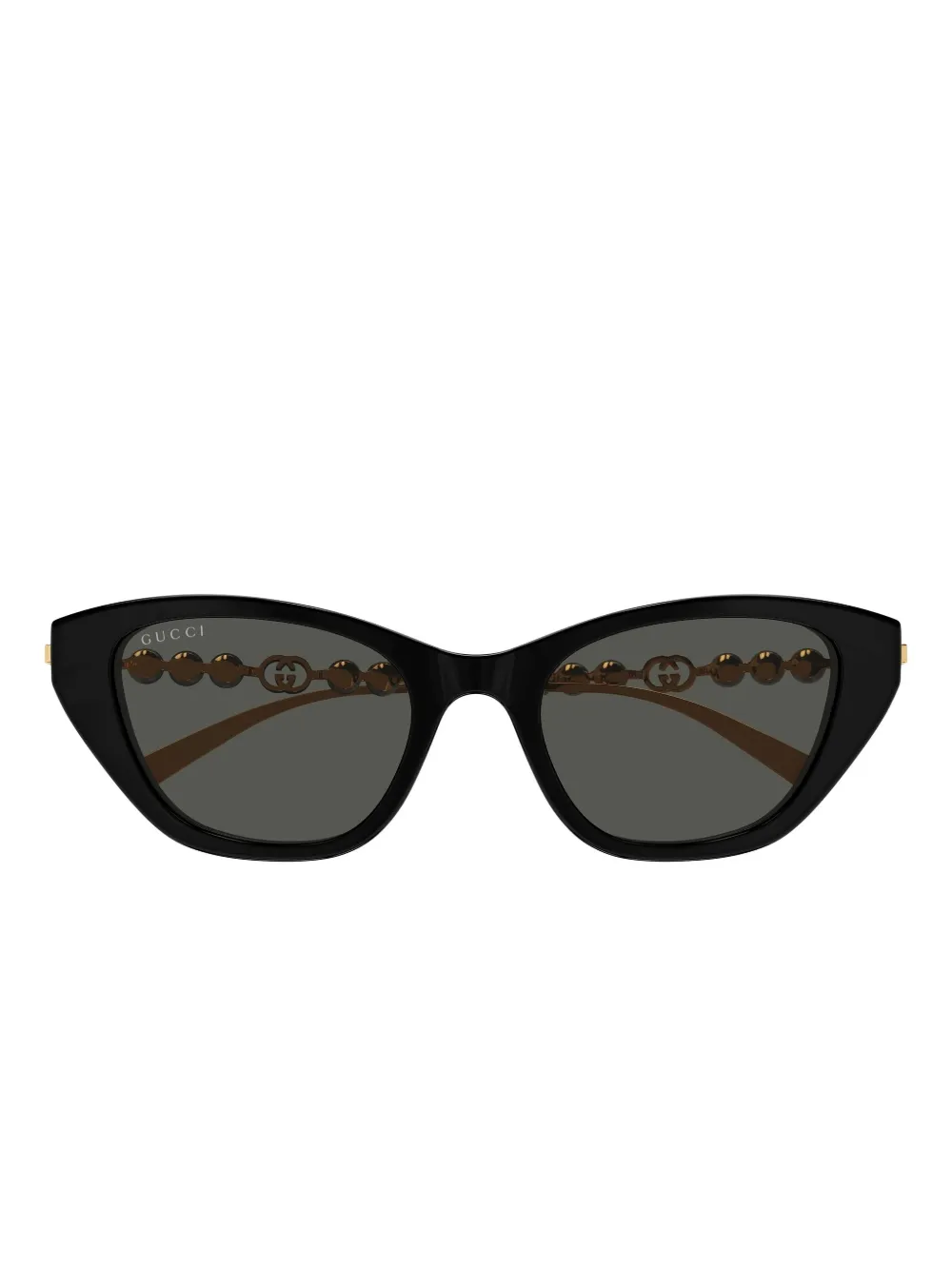 Gucci Pearl-embellished Cat-eye Sunglasses In Black