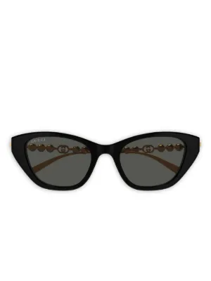Gucci Eyewear ウェブストライプ サングラス | グリーン | FARFETCH JP