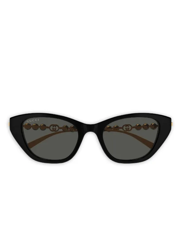 GUCCI ブラック サングラス キャットアイ Gucci Eyewear キャットアイ サングラス | ブラック | FARFETCH JP