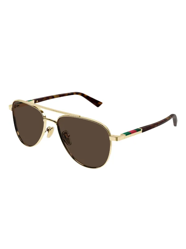 Gucci Eyewear GG1962S ダブルブリッジ サングラス | ゴールドトーン Gucci Eyewear GG1962S ダブルブリッジ サングラス | ゴールドトーン