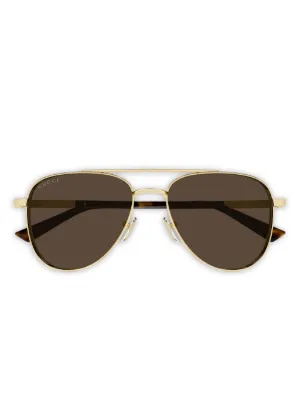 Gucci Eyewear GG1941S Logo rectangle-frame Sunglasses | Gold
