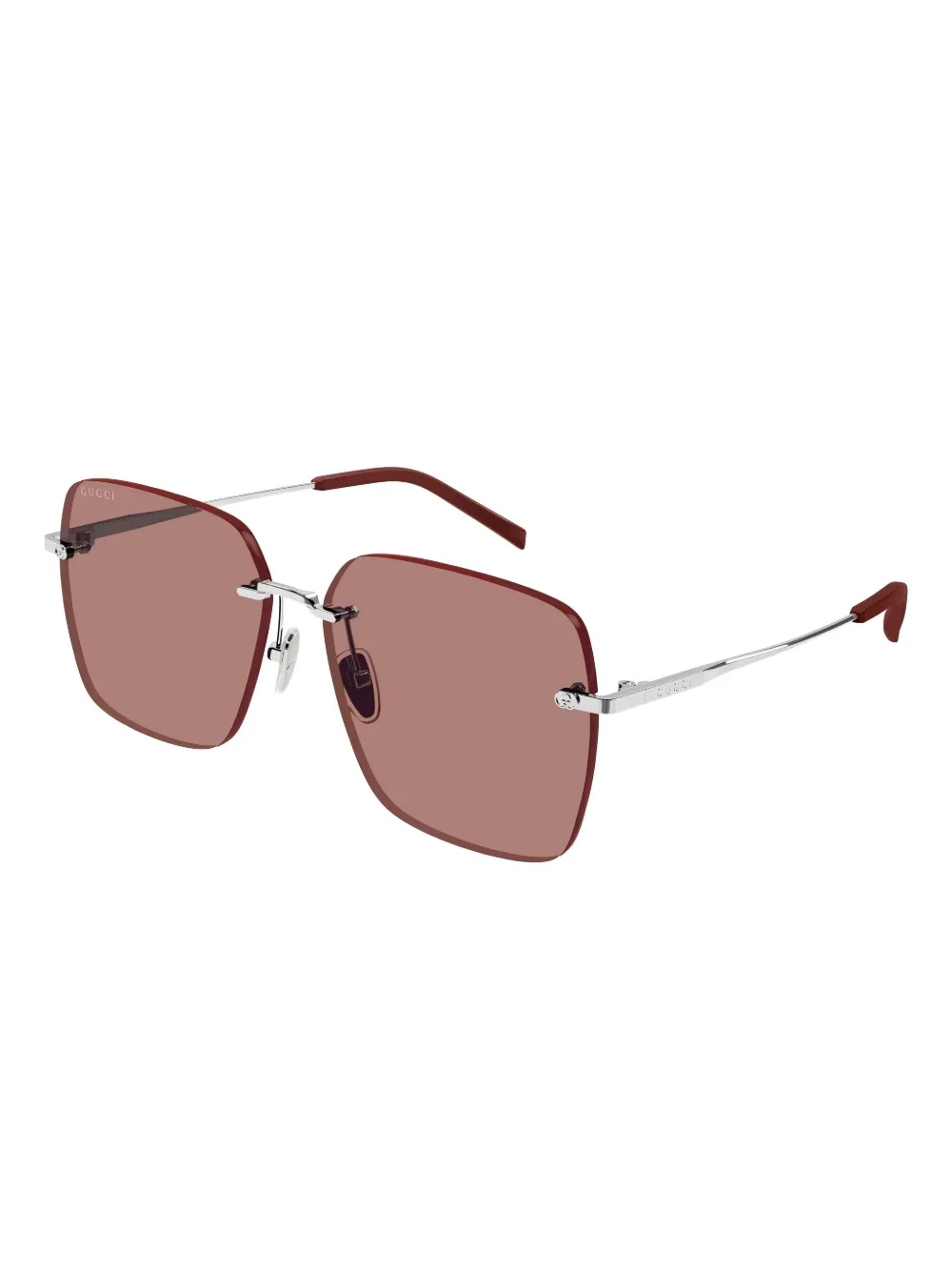 Gucci Gg1955sa Square Rimless Sunglasses In Metallic