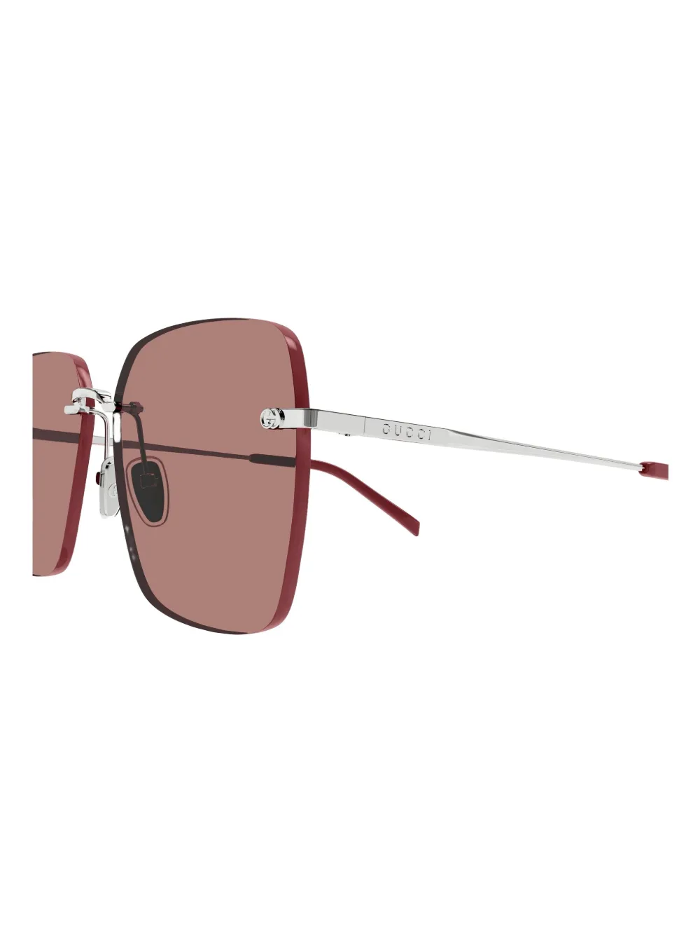 Gucci Gg1955sa Square Rimless Sunglasses In Metallic
