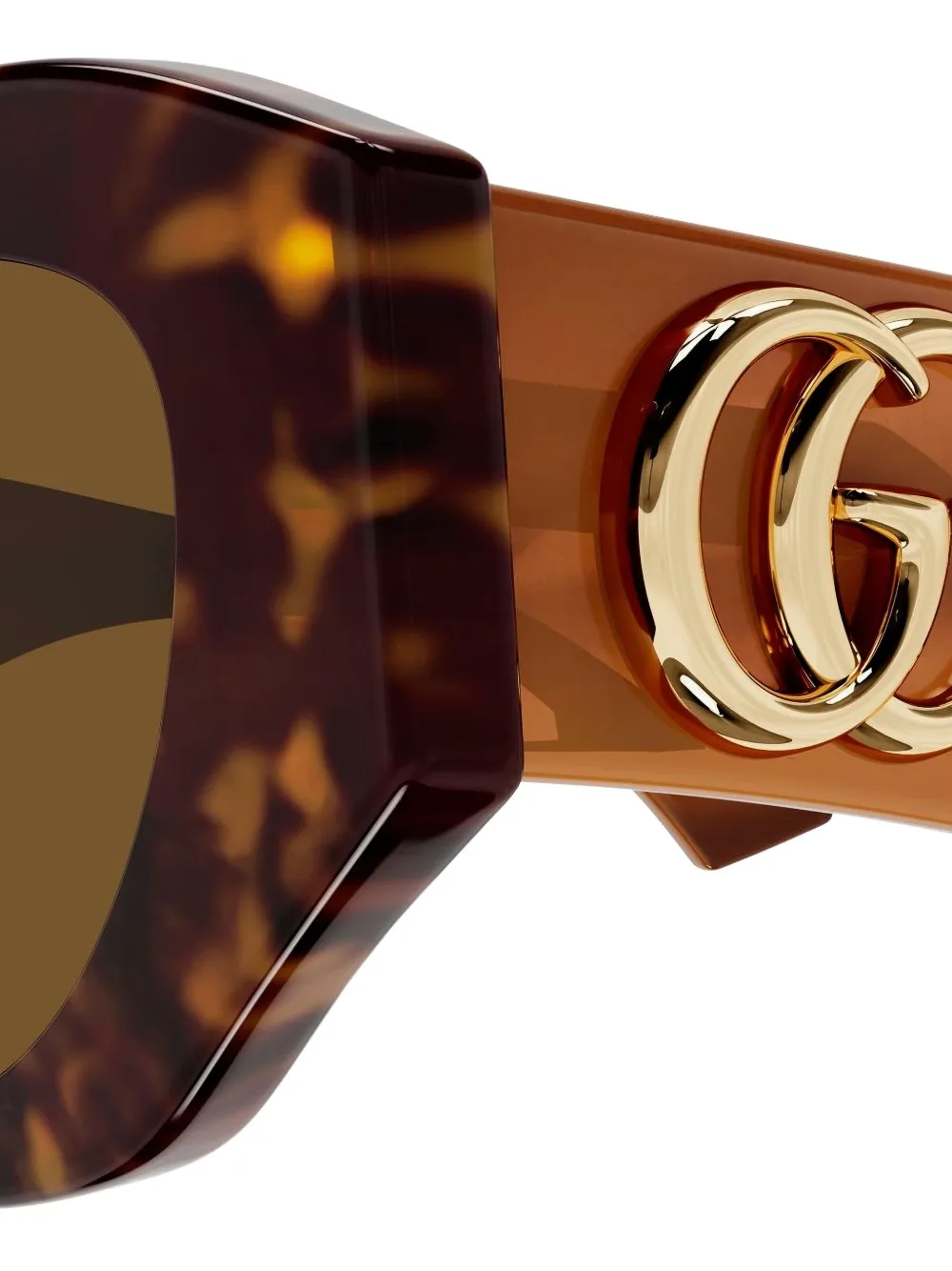Gucci Geometric Logo Sunglasses In Brown