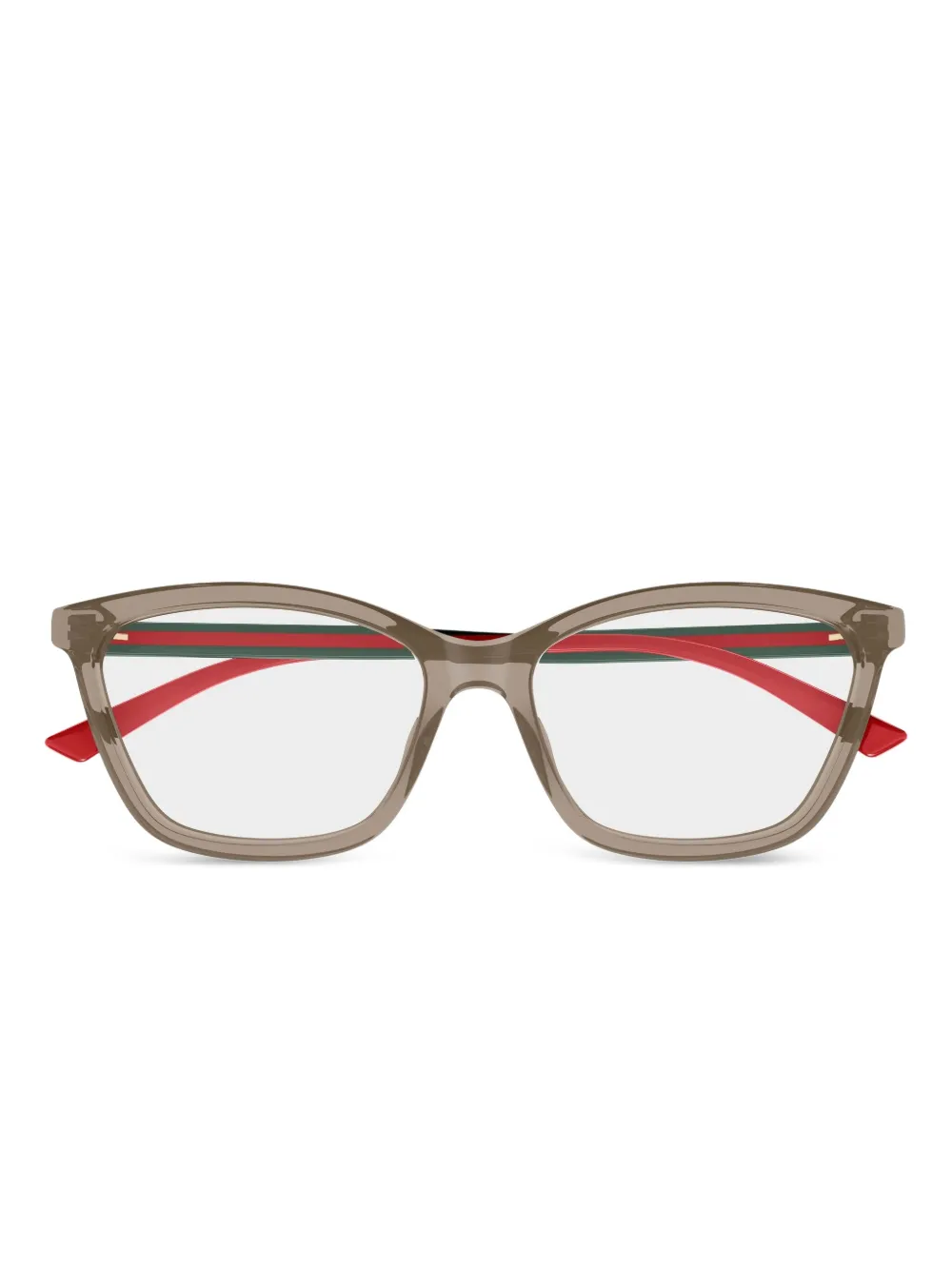 Gucci Eyewear lunettes de vue rayées à monture papillon | tons neutres | Image 1