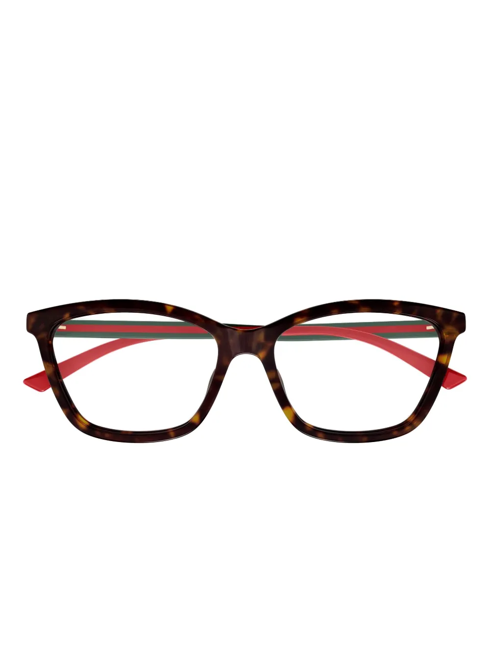 Gucci Stripe-arms Glasses In Brown