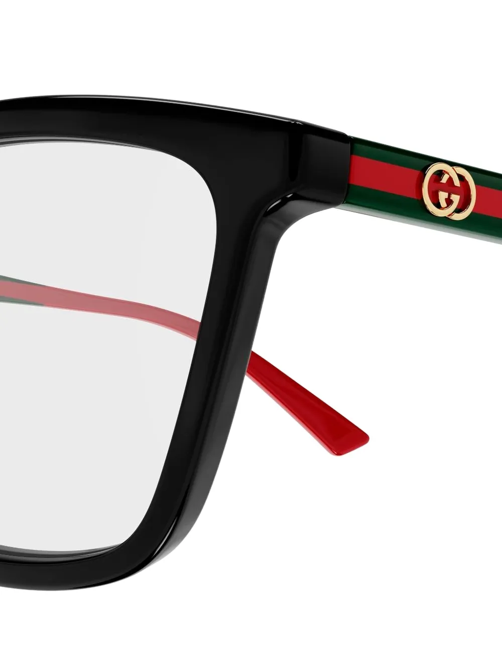 Gucci Eyewear Bril met gestreept cat-eye montuur Zwart