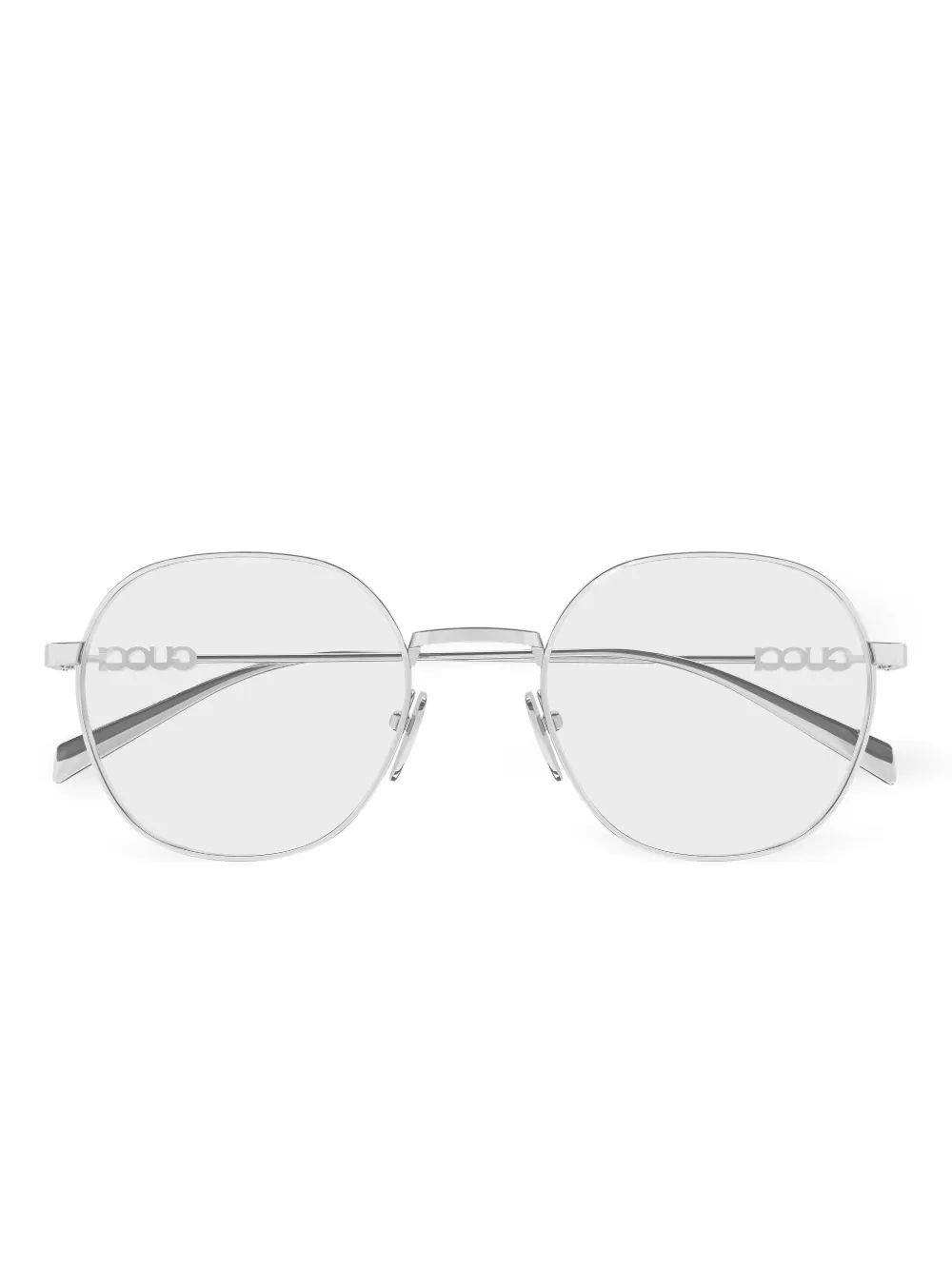 Gucci Eyewear logo圆框眼镜 | 银色 | Image 1