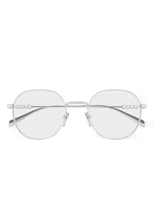 Gucci White Round Titanium Glasses Gucci Men main image 3