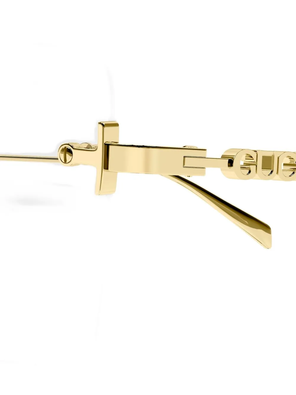 Gucci Rectangle-frame Logo Glasses In Gold
