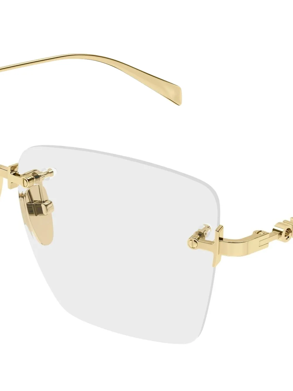 Gucci Eyewear Bril met rechthoekig montuur Goud