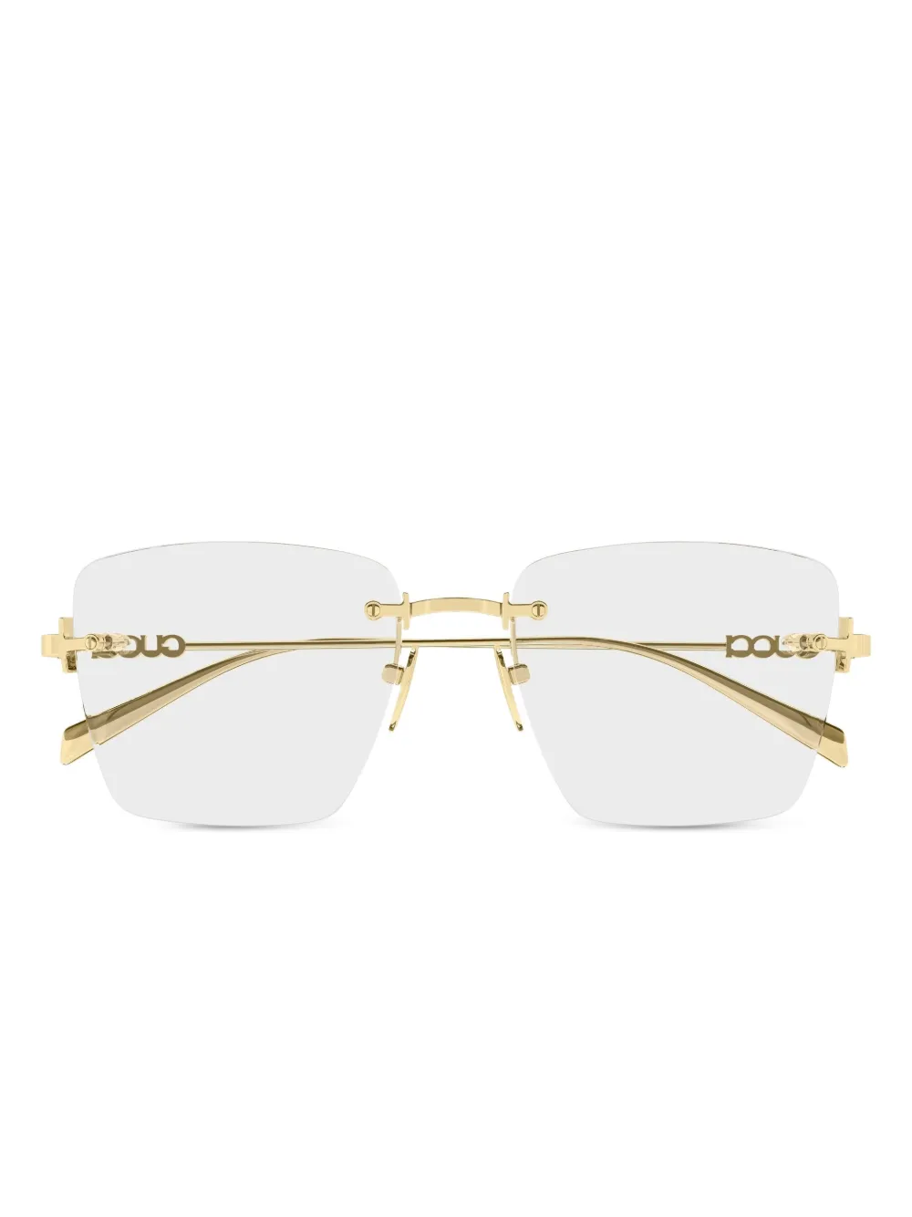 Gucci Eyewear lunettes de vue rectangulaires à logo | or | Image 1