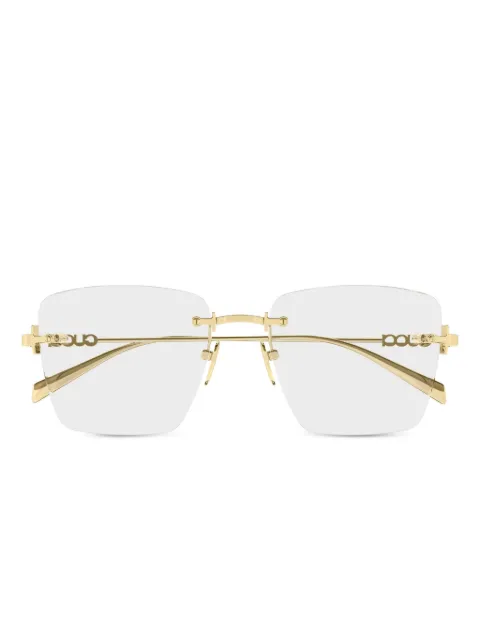 Gucci Eyewear Armação de óculos retangular com logo