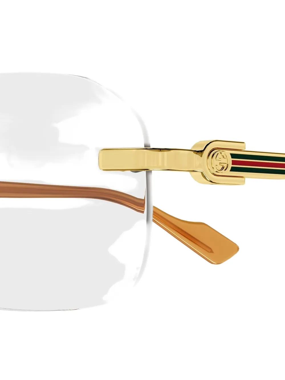 Gucci Rectangle-frame Logo Glasses In Transparent