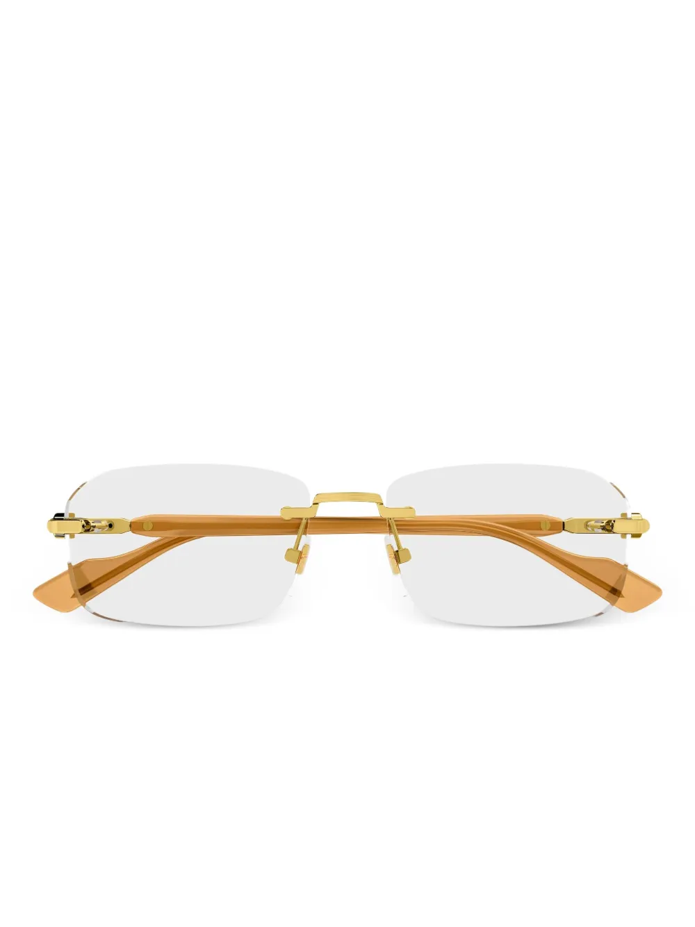 Gucci Eyewear Armação de óculos retangular com logo | Dourado | Image 1