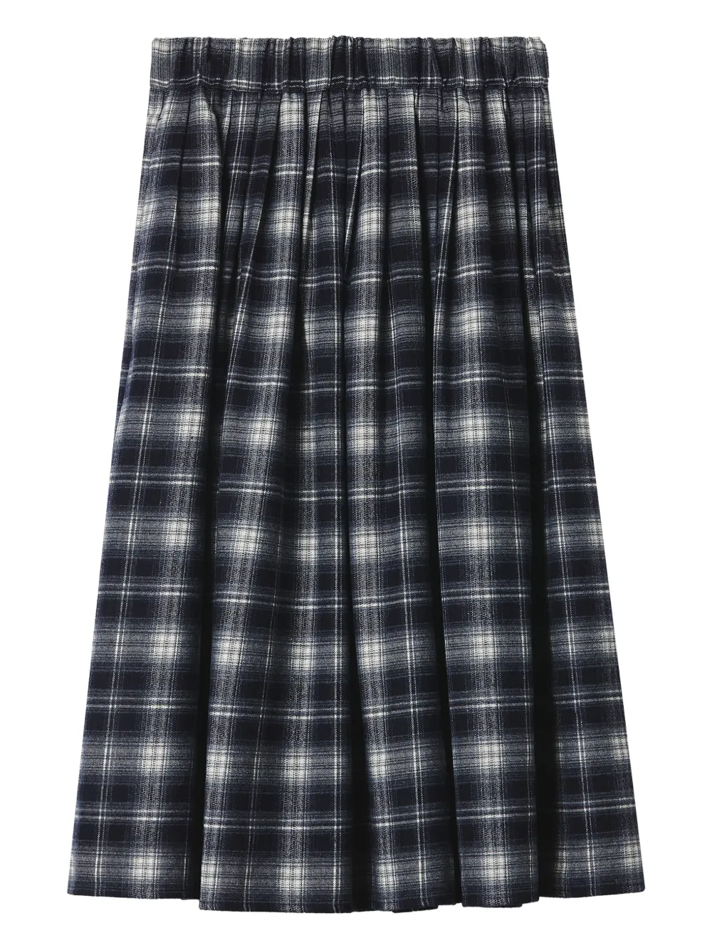 Tout A Coup Plaid-check Pleated Midi Skirt In Blue