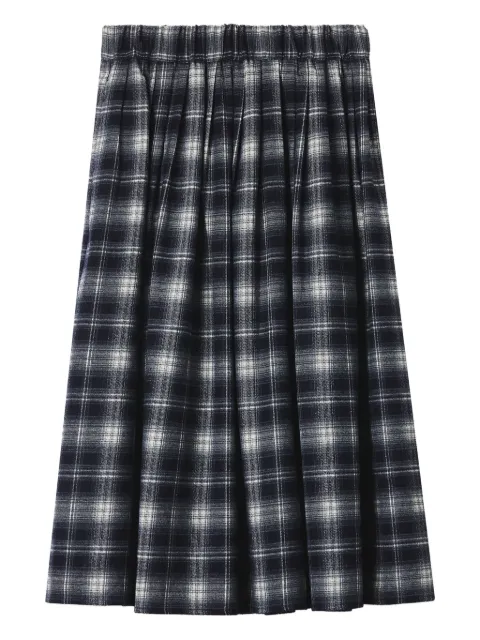 tout a coup plaid-check pleated midi skirt