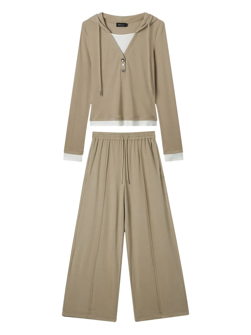 tout a coup drawstring trousers and top set | Neutrals | Image 1