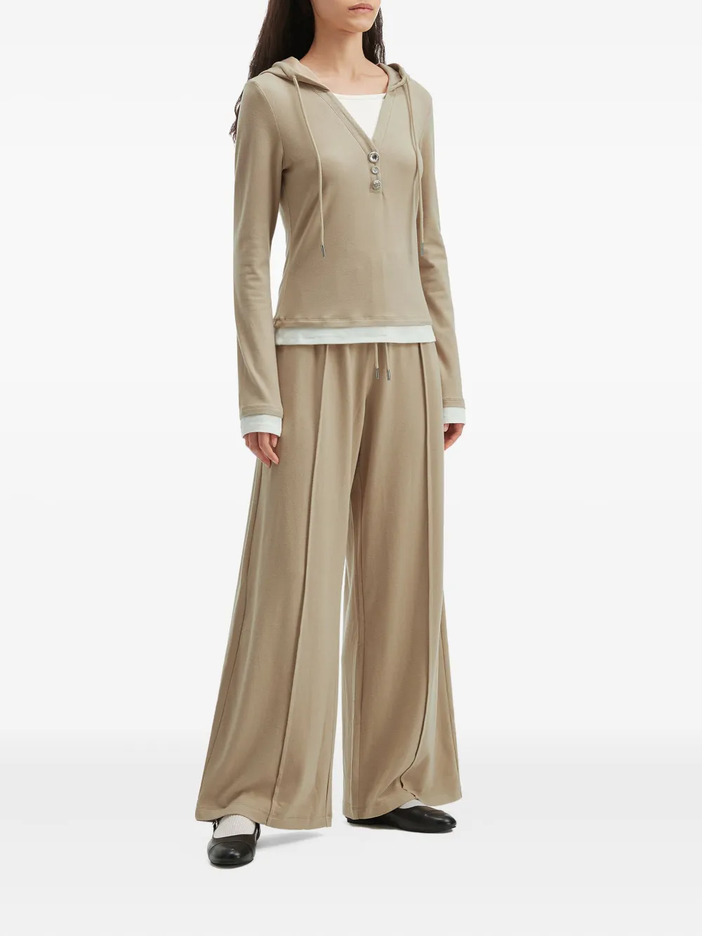 Tout a coup Top en broek met trekkoord - Beige