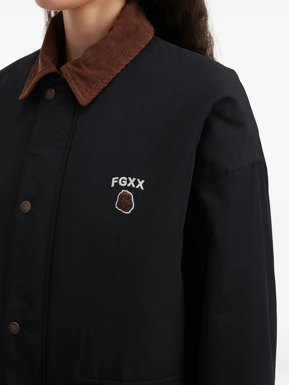 Fingercroxx Corduroy-collar Jacket In Animal Print