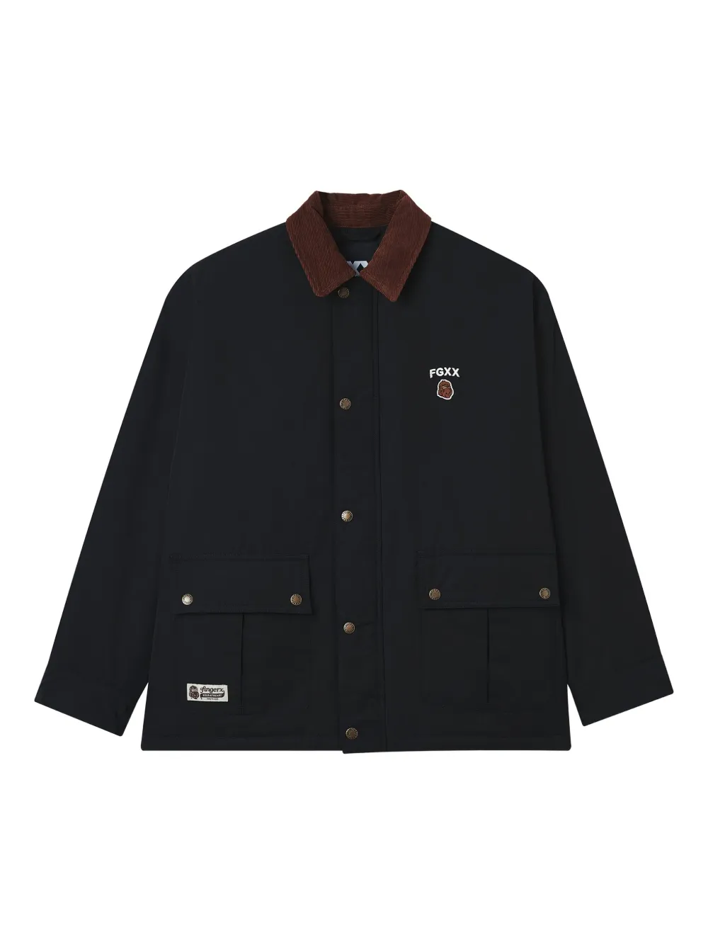 Fingercroxx Corduroy-collar Jacket In Animal Print