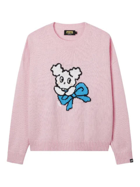 Mini Cream intarsia-knit crew-neck sweater