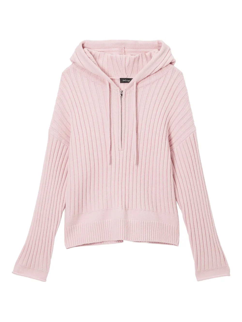 Tout A Coup Ribbed Hoodie In Pink