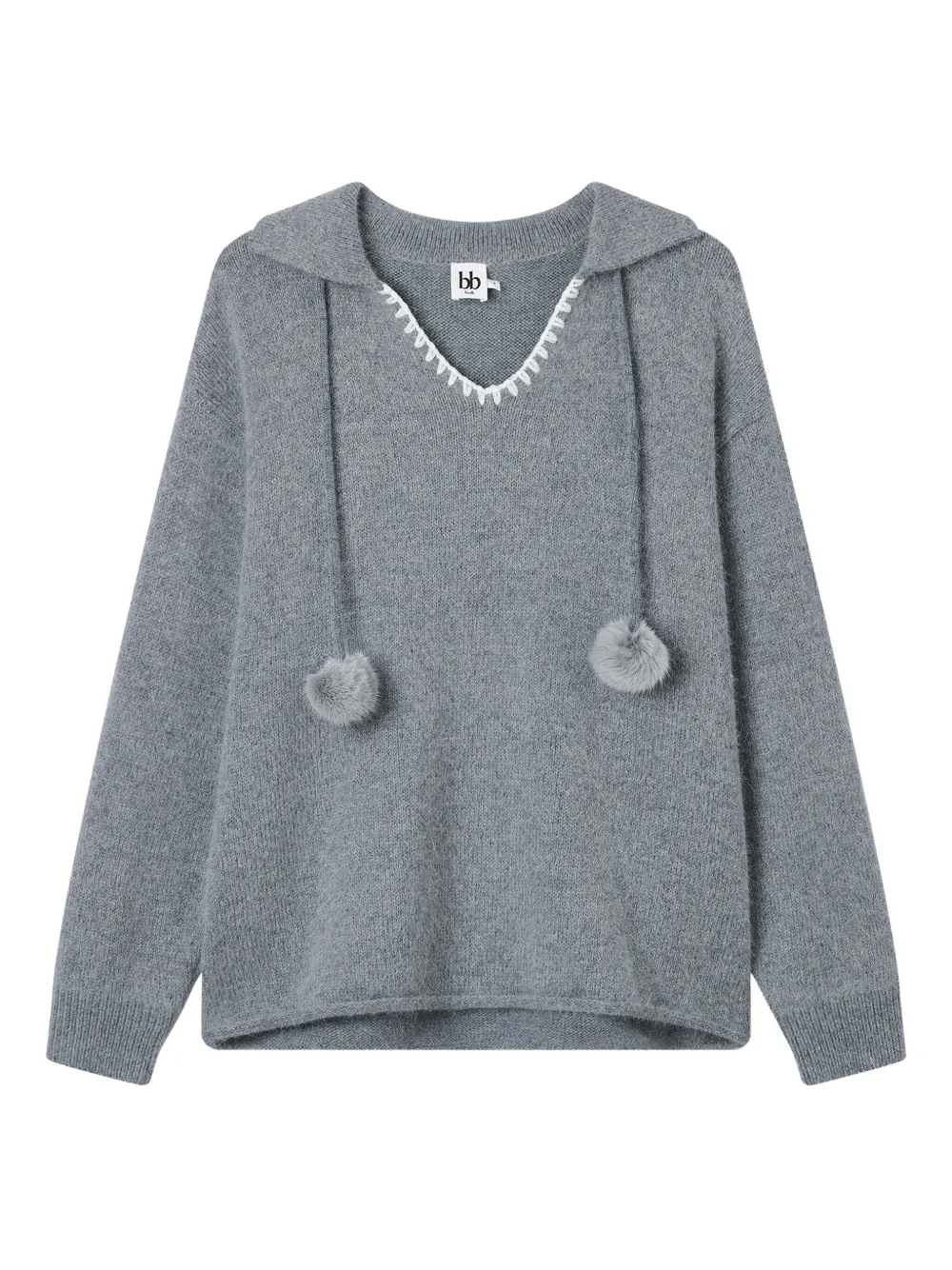 b+ab suéter con pompón | gris | Image 1