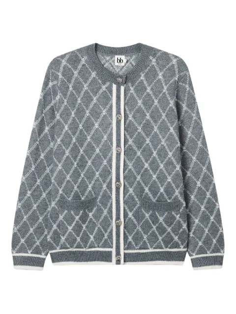 b+ab argyle-pattern cardigan