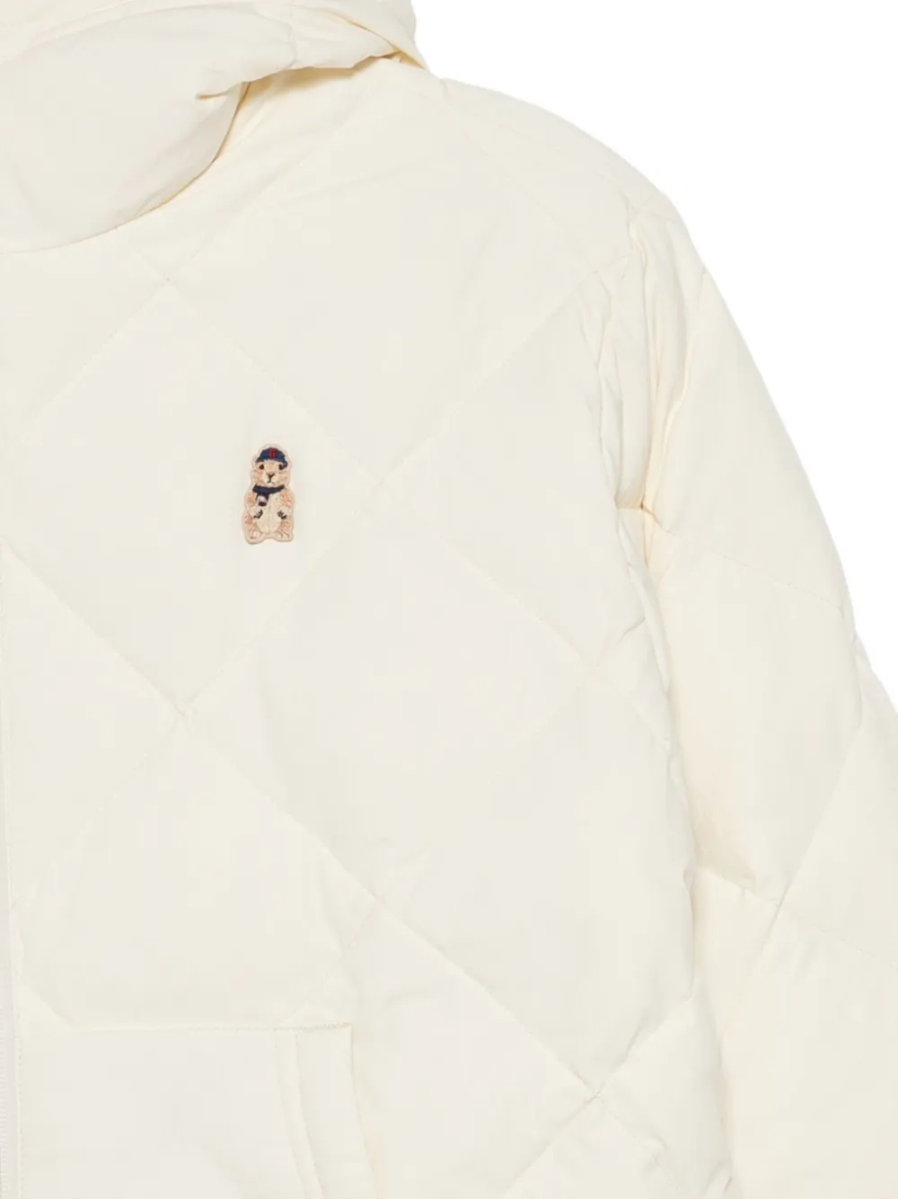 Chocoolate Quilted Hooded Puffer Jacket In White