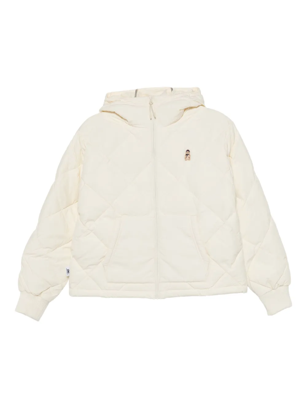 Chocoolate Quilted Hooded Puffer Jacket In White