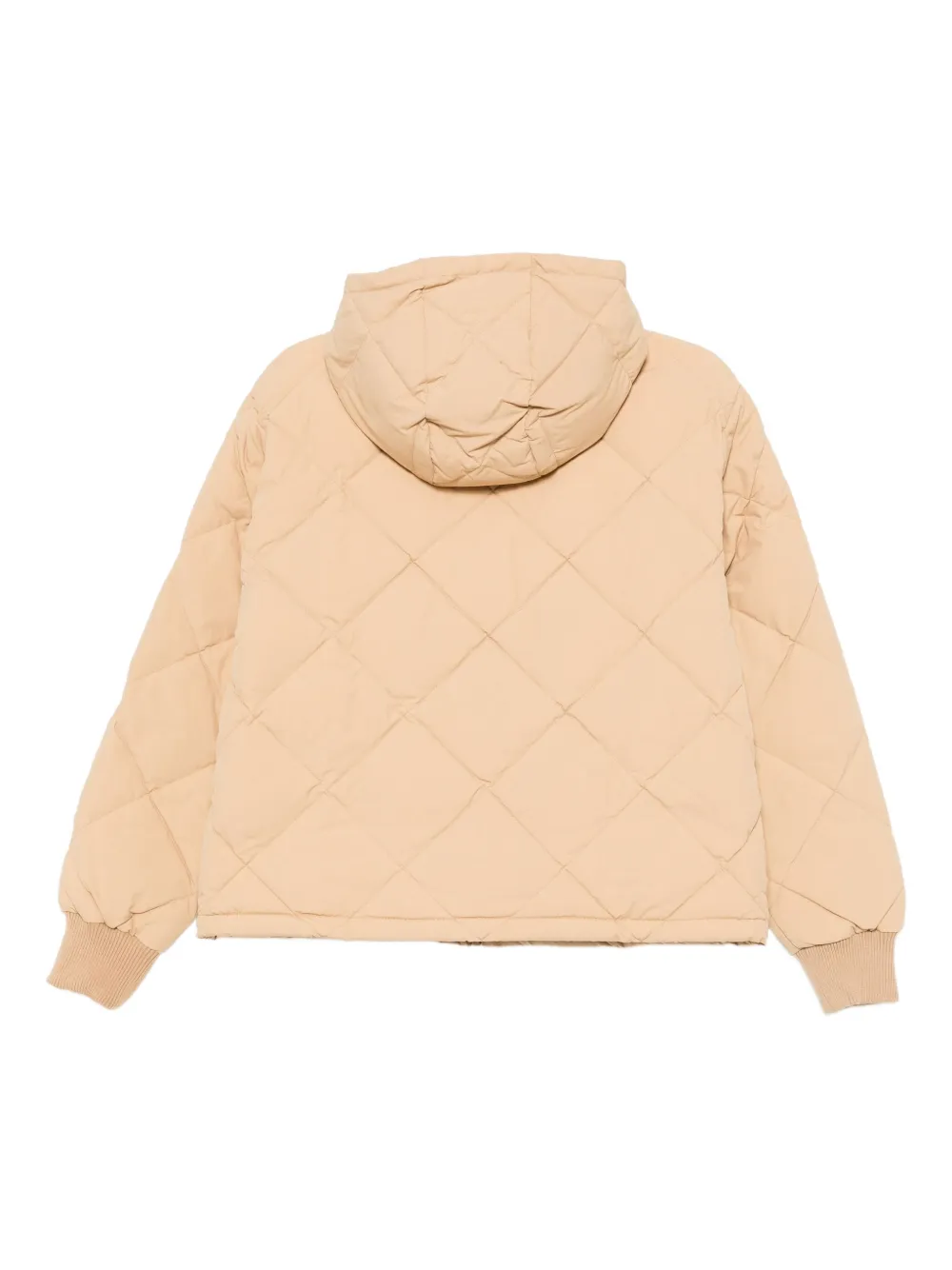 Chocoolate Quilted Hooded Puffer Jacket In Neutral