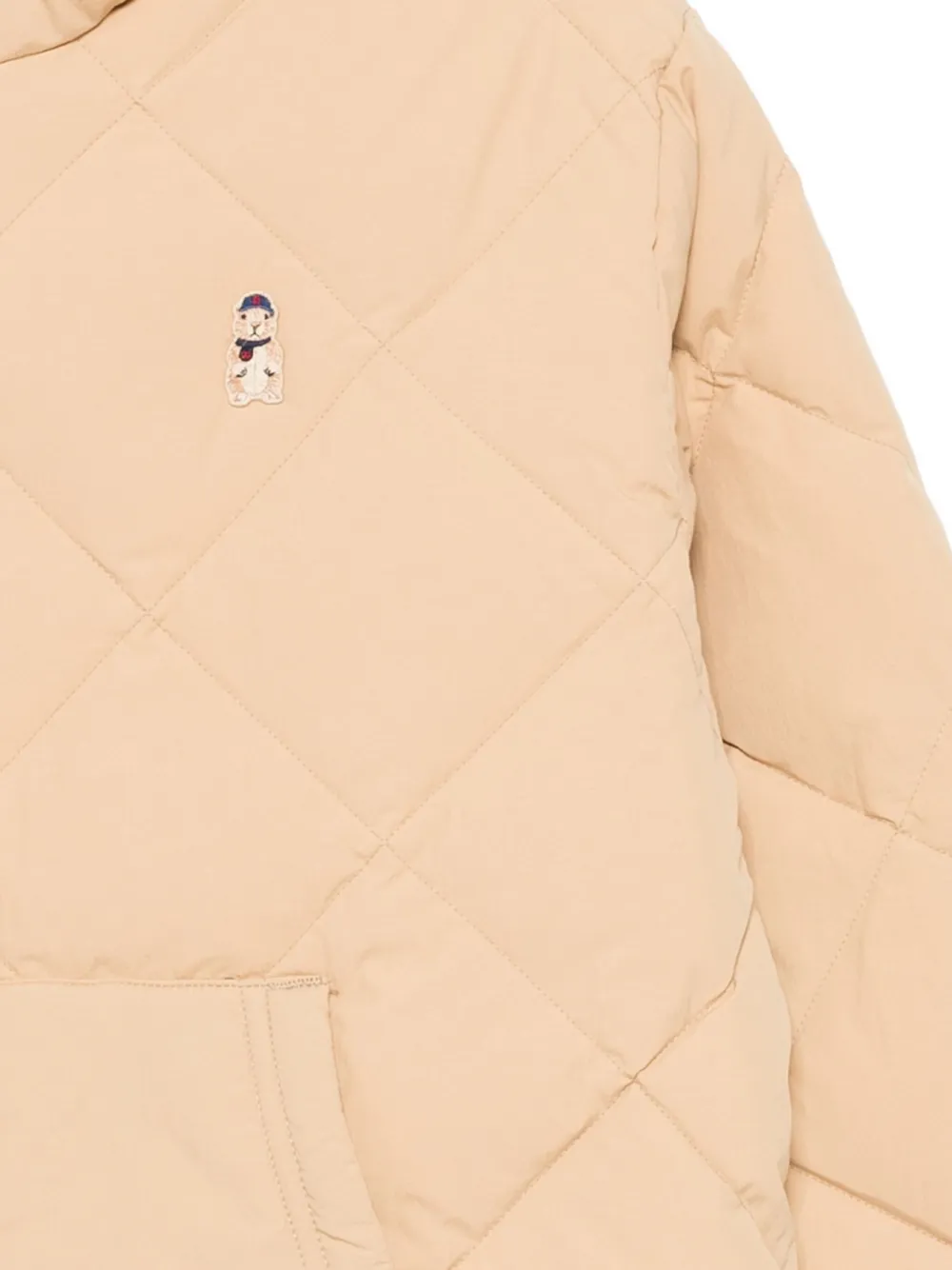 Chocoolate Quilted Hooded Puffer Jacket In Neutral
