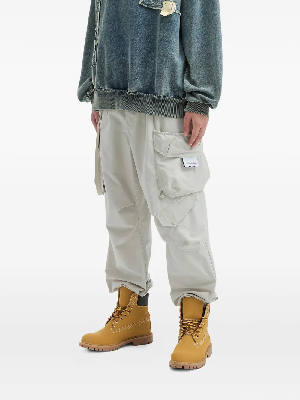 Musium Div. Drawstring Cargo Pants In Gray