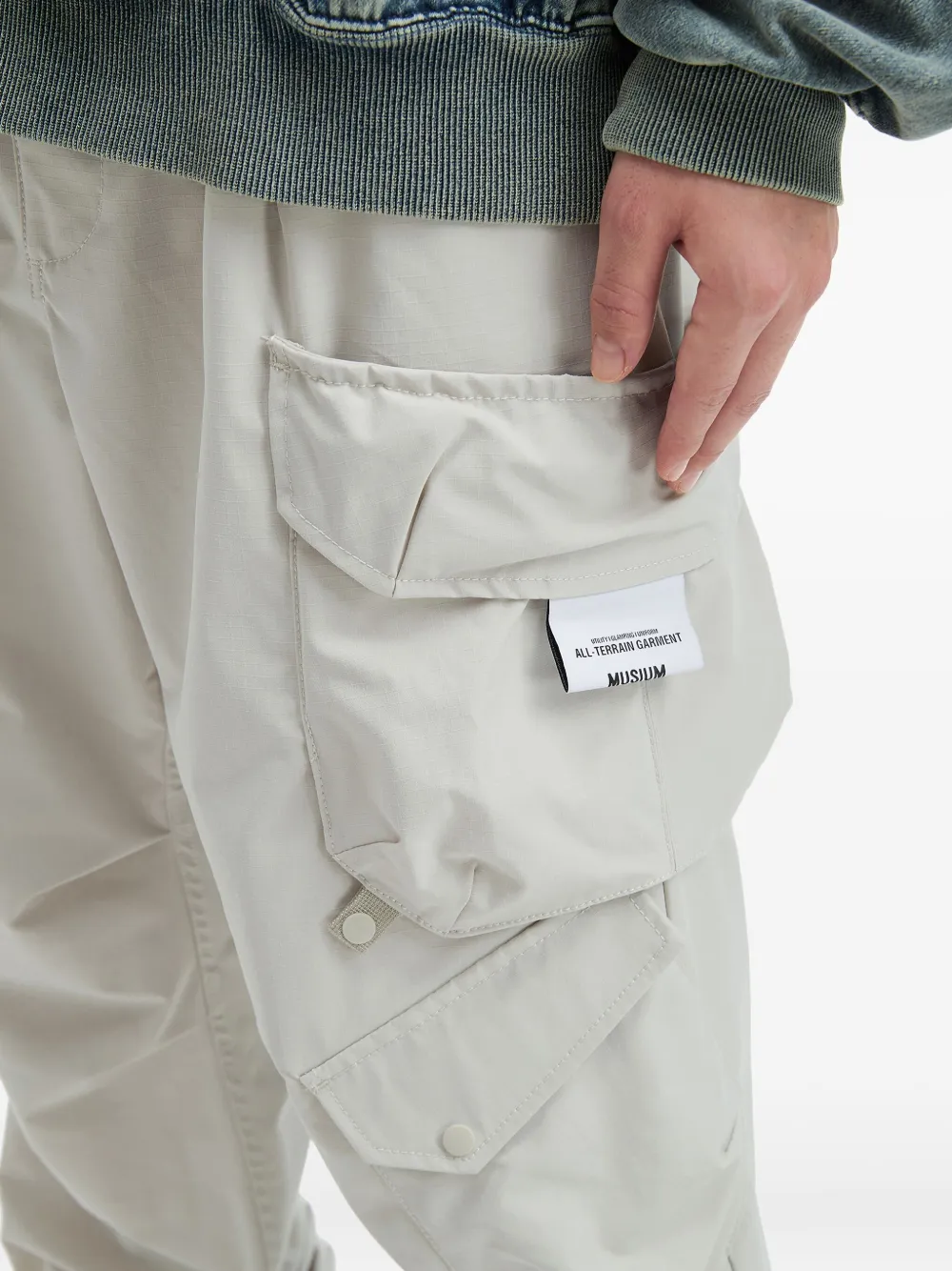 Musium Div. Drawstring Cargo Pants In Gray