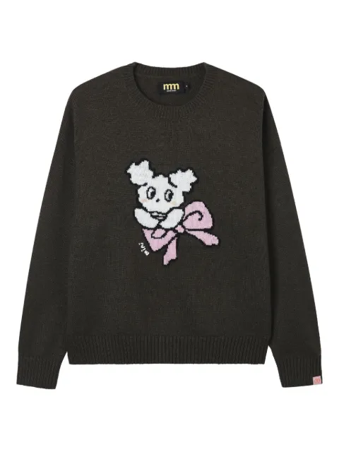 Mini Cream intarsia-knit sweater