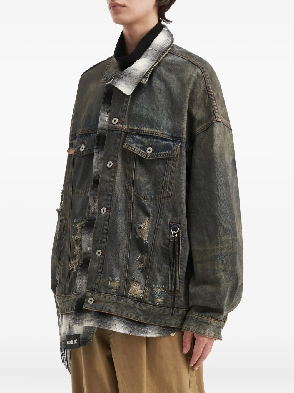 Musium Div. Gerafeld denim jack Blauw