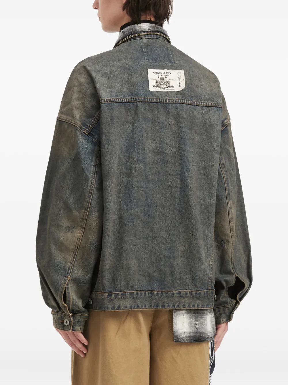 Musium Div. Gerafeld denim jack Blauw