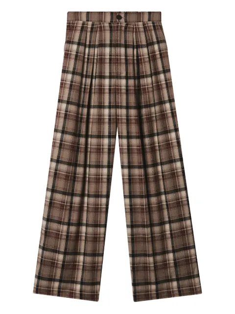 tout a coup pantalones con cuadros estampados y pinzas